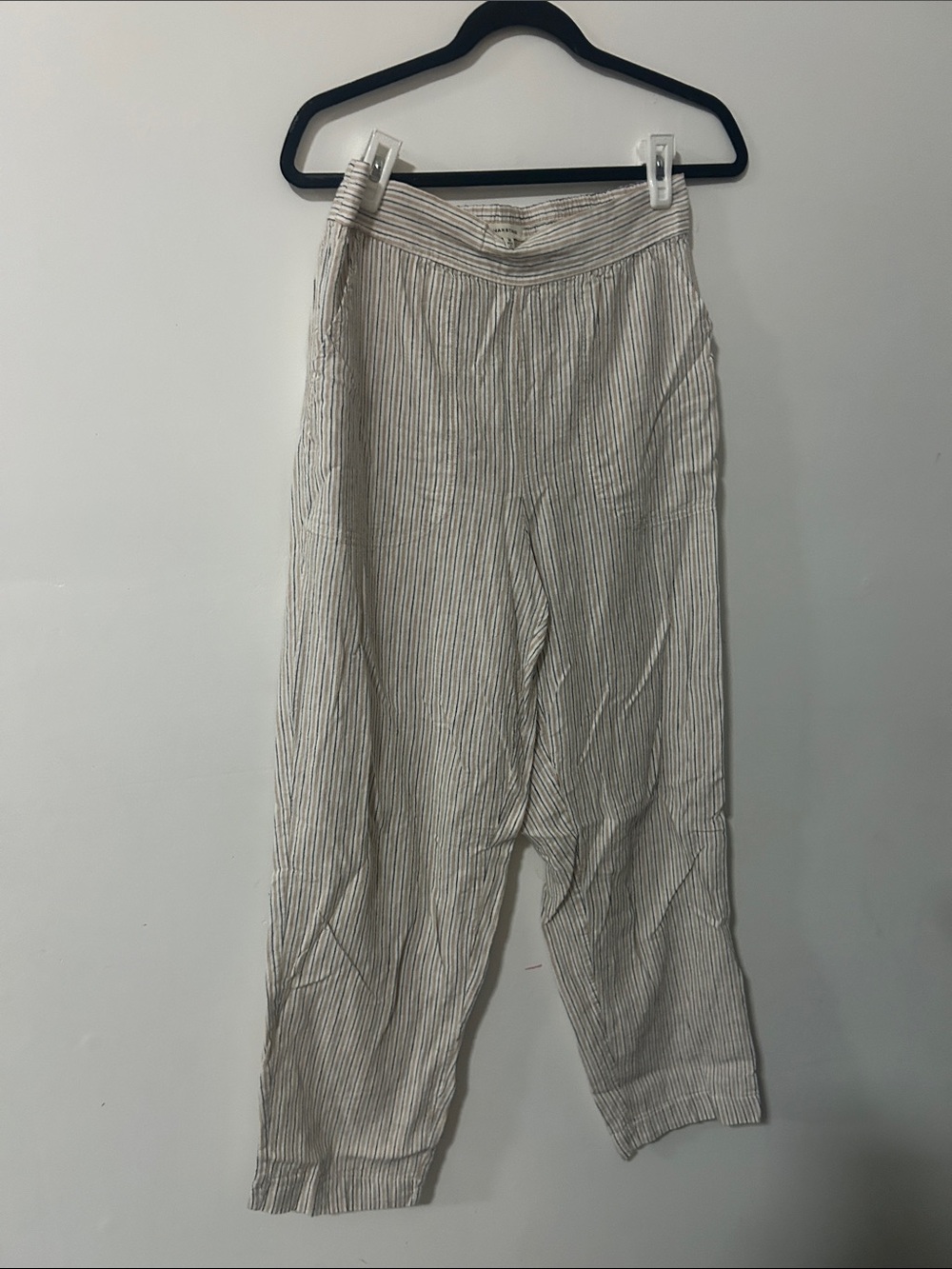 Max Studio Cream & Tan Pinstripe Chinos
